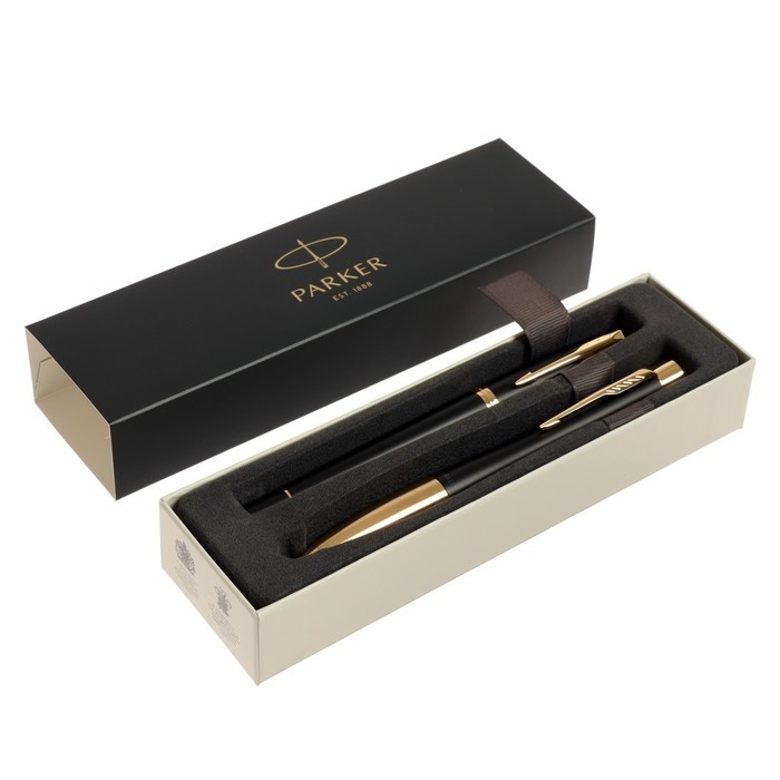 Набор Parker Urban Core FK200 Muted Black GT ручка перьевая + ручка шариковая, латунь
