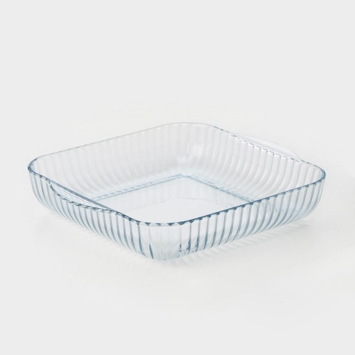 Форма для выпечки и запекания квадратная Paşabahçe, 3,2 л, 28×28×6 см, жаропрочное стекло, прозрачная