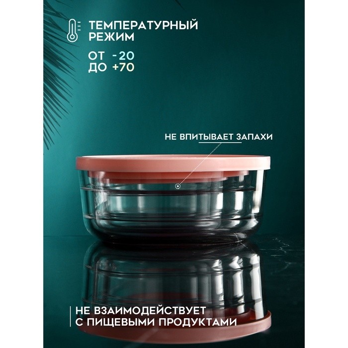 Набор контейнеров «Дена», 1500 мл, 800 мл, 400 мл, стекло, Иран