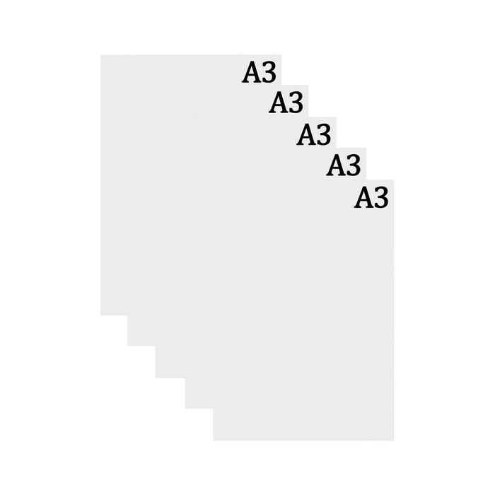 Набор ватманов чертёжных А3, 160 г/м², 5 листов (Цена за 3 шт.)