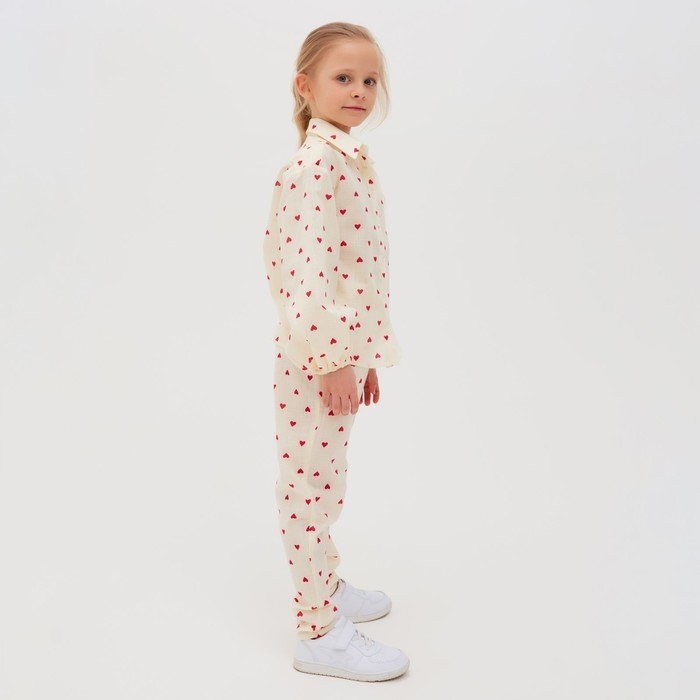Брюки детские MINAKU: Cotton Collection, бежевые, рост 98 см
