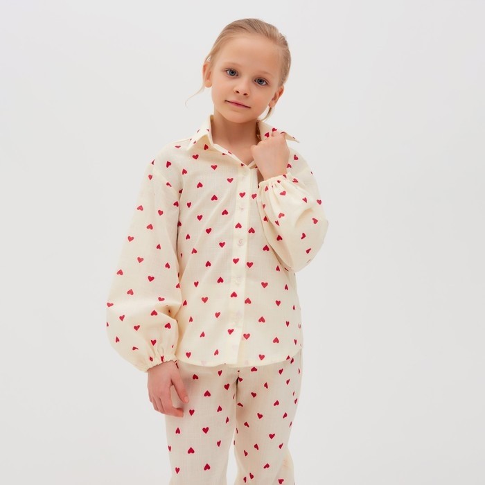 Брюки детские MINAKU: Cotton Collection, бежевые, рост 98 см