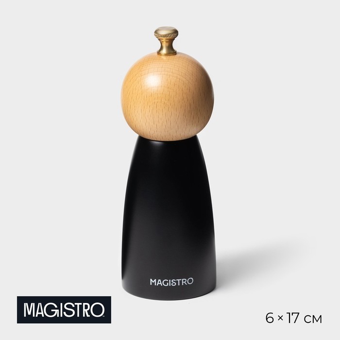 Мельница для специй Magistro Ollander, 17 см, чёрная