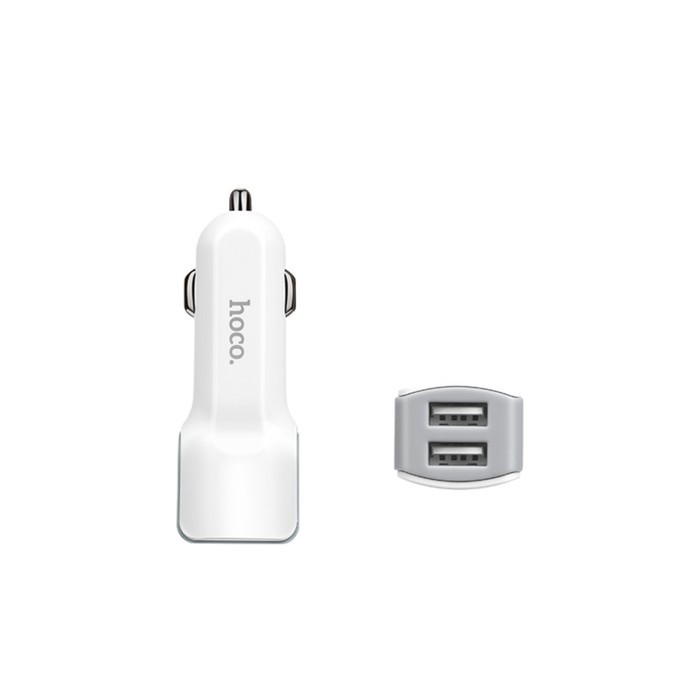 Автомобильное зарядное устройство Hoco Z23, 2 USB, 2.4 А, белое