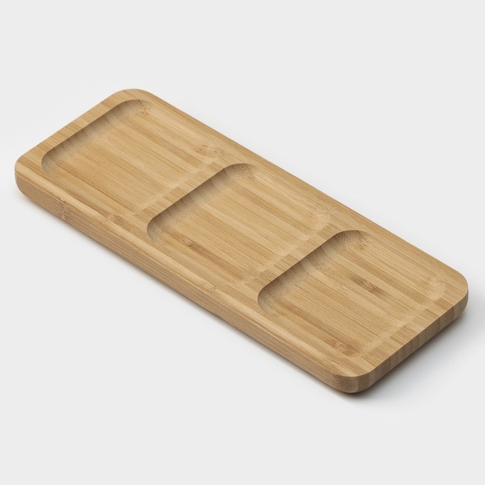 Менажница Striata, 3 секции, 25×9.5 см, бежевая