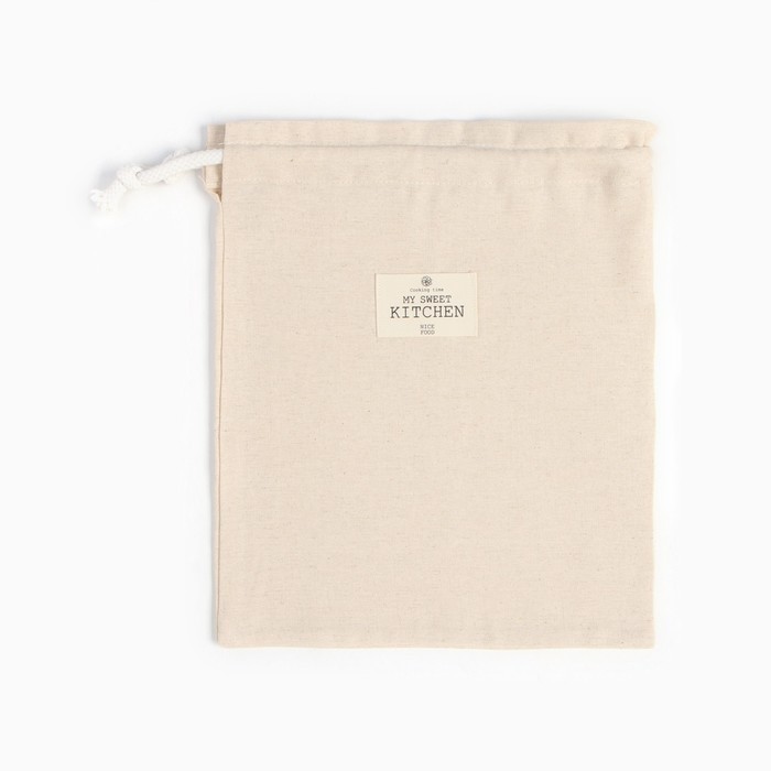 Мешочек текстильный Этель ECO, молочный, 27×34 см, 70% хлопок, 30% лён, 190 г/м² (Цена за 2 шт.)