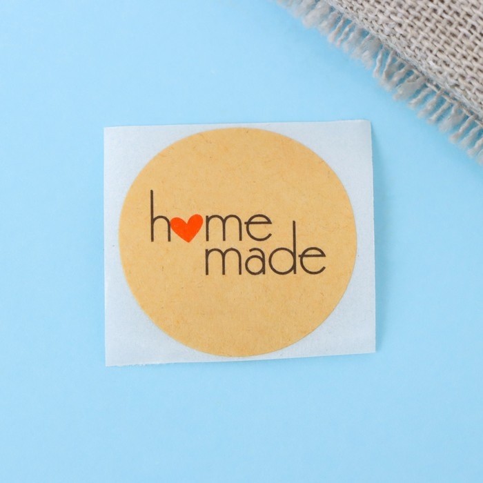 Наклейки крафт в рулоне Home made ,500 шт., 2.5 × 2.5 см