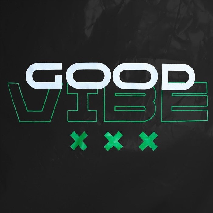 Дождевик взрослый укороченный GOOD VIBE, на кнопках, чёрный, размер 42-48