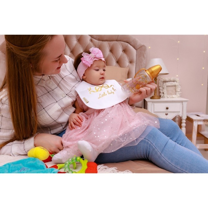 Нагрудник/слюнявчик для кормления «Little queen» на кнопке