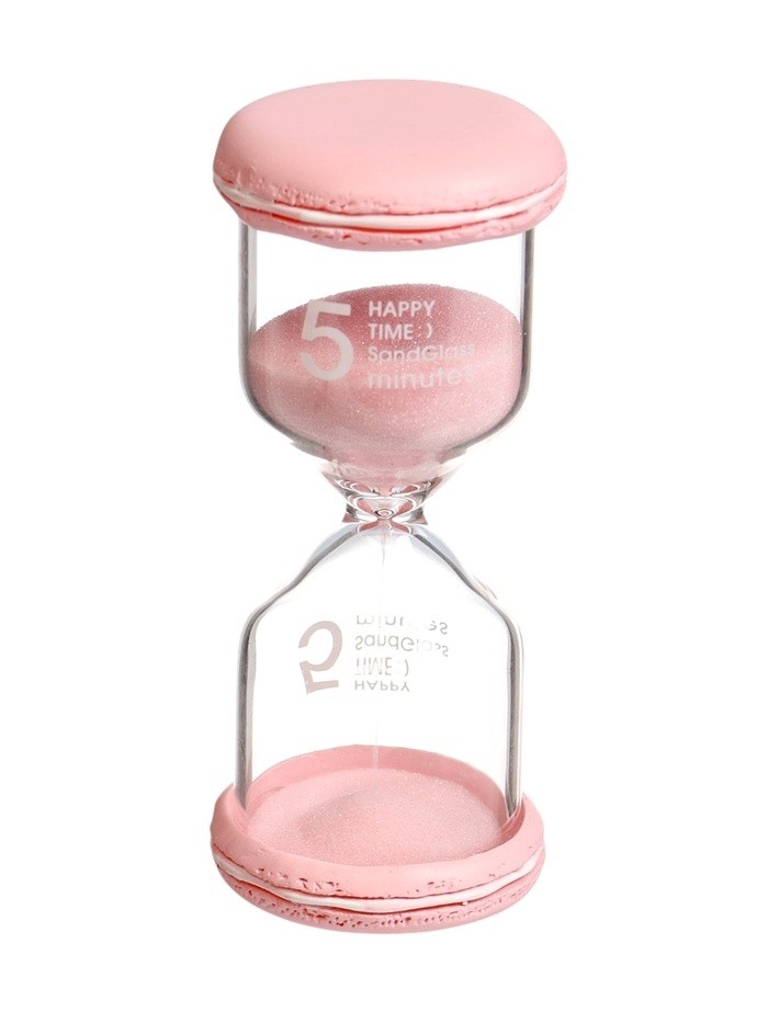 Песочные часы на 5 минут «Макарун», 4.4×9.8 см, розовые