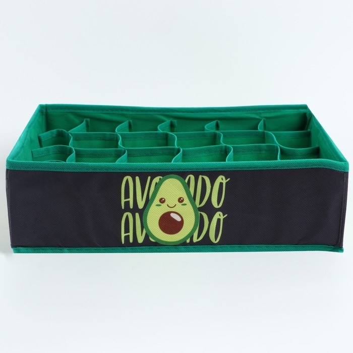 Органайзер для хранения белья, кофр 24 ячейки Avocado, 35×30×10 см