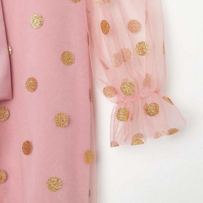 Платье детское нарядное KAFTAN горошек, розовый
