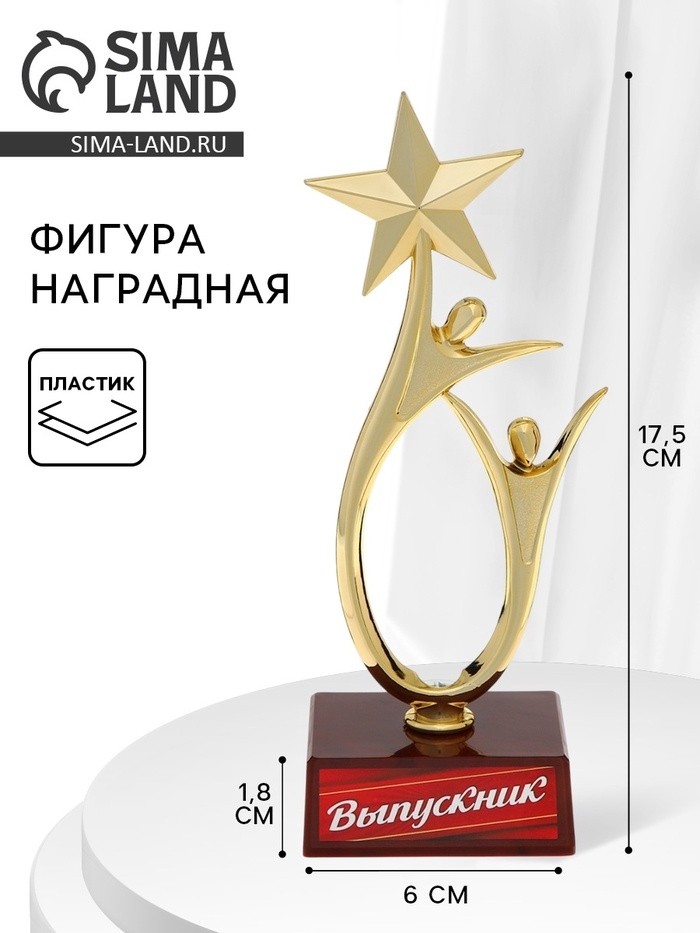 Фигура наградная на выпускной «Выпускник», пластик, 18×6×6 см