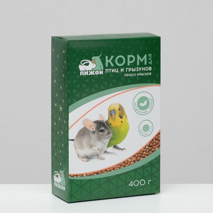 Корм "Пижон" просо красное, для птиц и грызунов, 400 г