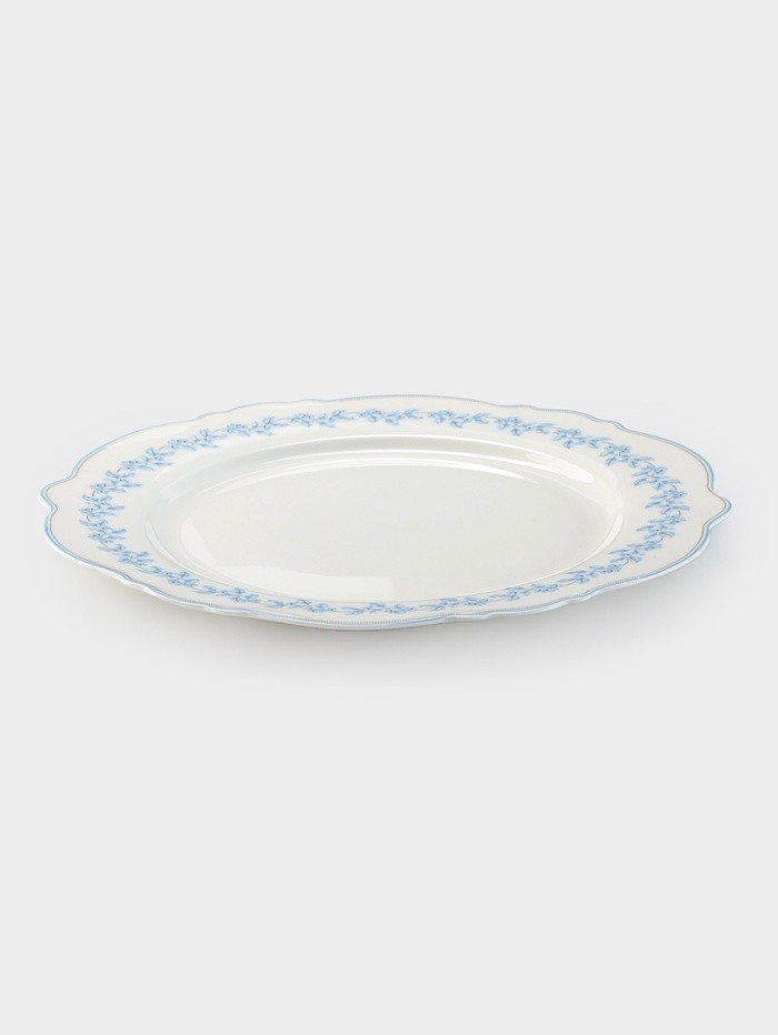 Тарелка WY Royal blue, d=26.5 см, фарфор, белая