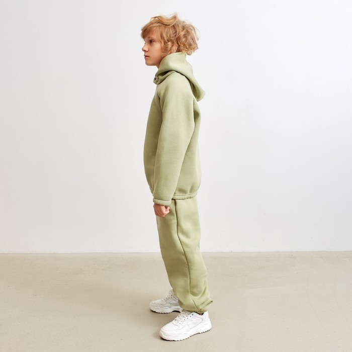 Брюки детские MINAKU: Basic Line KIDS цвет оливковый, рост 134