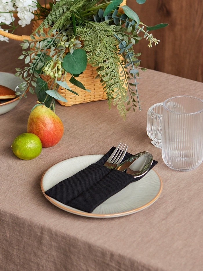 Набор конвертов для приборов Home collection blue-2 шт., 22×10 см, 100% лён