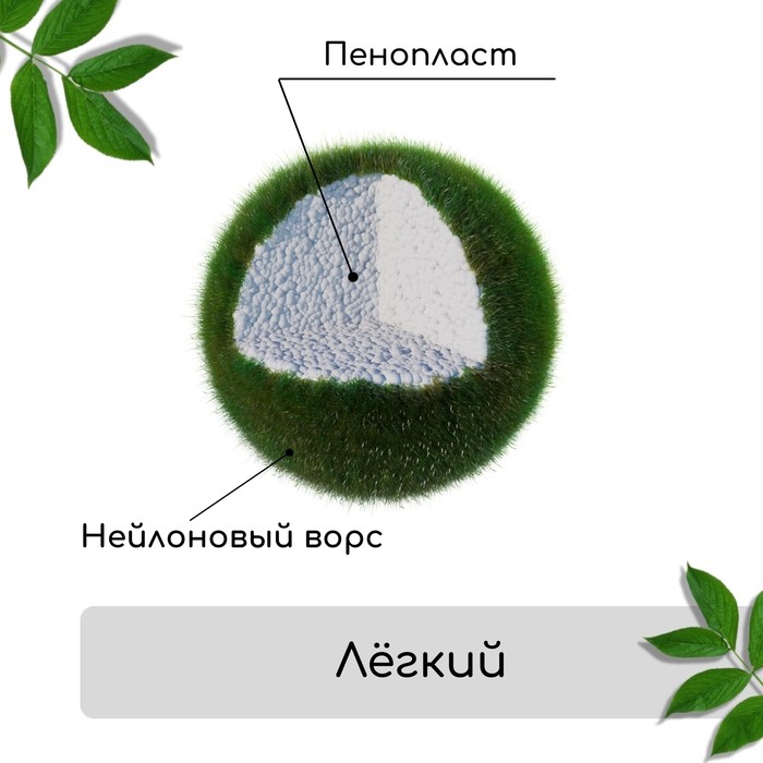 Мох искусственный, для декора, «Камни», набор 8 шт., ярко-зелёный, Greengo