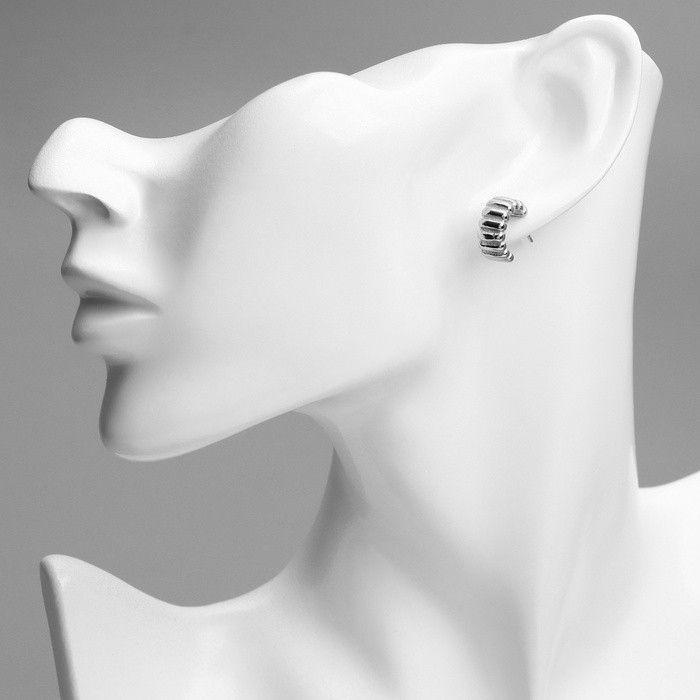 Серьги кольца XUPING «Неотразимость», цвет серебро, d=1.3 см