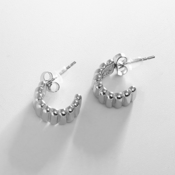 Серьги кольца XUPING «Неотразимость», цвет серебро, d=1.3 см
