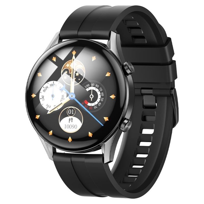 Смарт-часы Hoco Y7, 1.32", 360×360, IP68, BT5.0, 330 мАч, будильник, шагомер, чёрные