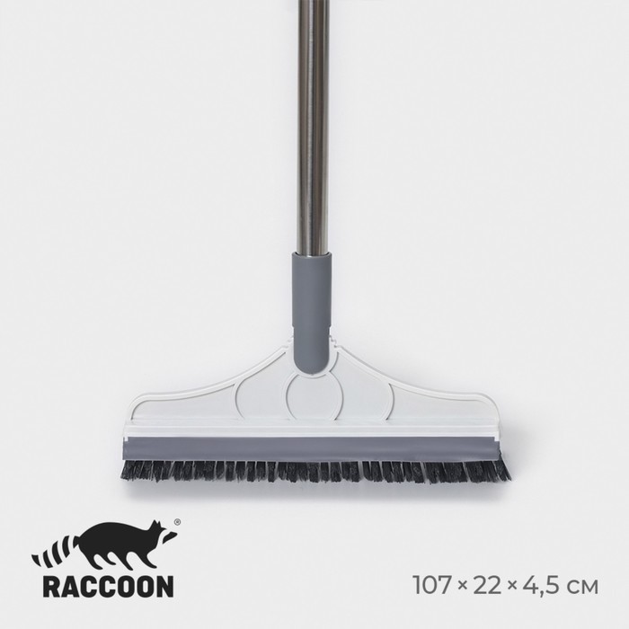 Щётка для пола и мытья труднодоступных мест, стыков, с водосгоном Raccoon, ворс углом, 3 см, 107×22×4.5 см
