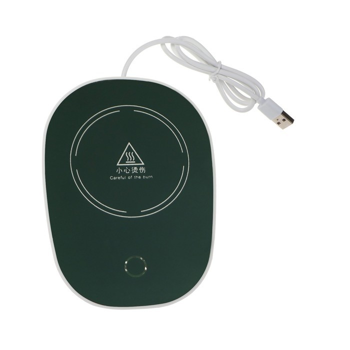 Подставка с подогревом для кружки LSK-1502, от USB, 16 Вт, зелёная