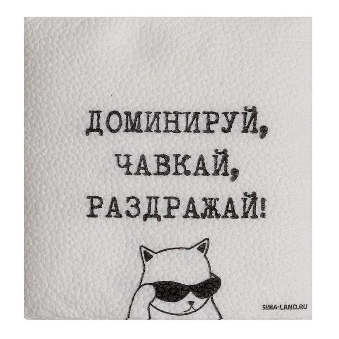 Салфетки бумажные однослойные «Доминируй, чавкай, раздражай», 24×24 см, набор 20 шт. (Цена за 2 шт.)
