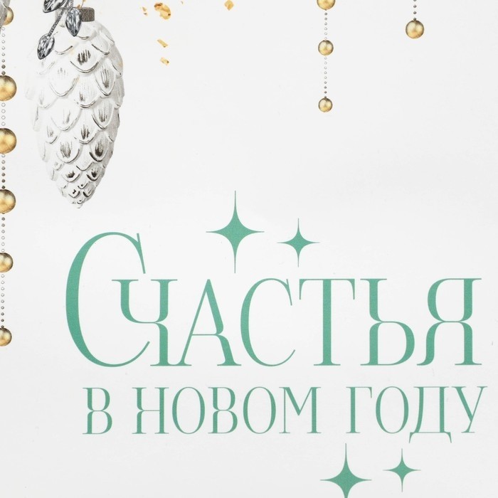 Пакет подарочный новогодний с лентой «Вьюга», 13 х 23 х 7 см