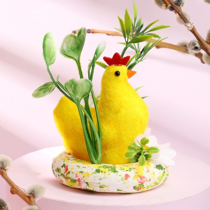 Декор на пасху «Курочка в гнезде» 6×9×12.5 см