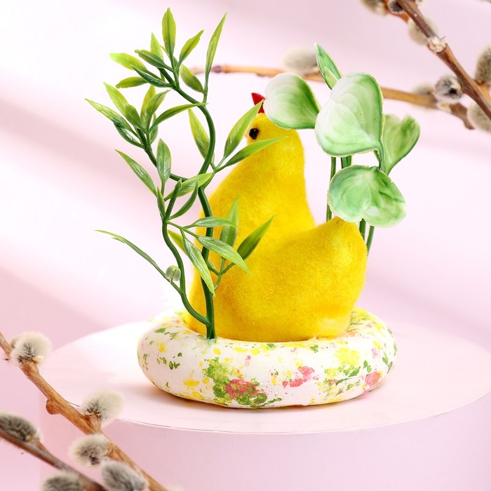 Декор на пасху «Курочка в гнезде» 6×9×12.5 см