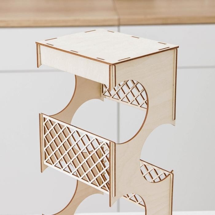 Подставка деревянная под 4 бутылки вина Доляна, 13×16×40 см