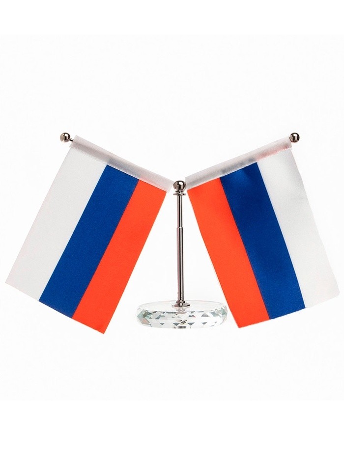 Флаг России настольный, на подставке, с двумя флажками 8×11 см, 16.5×12 см