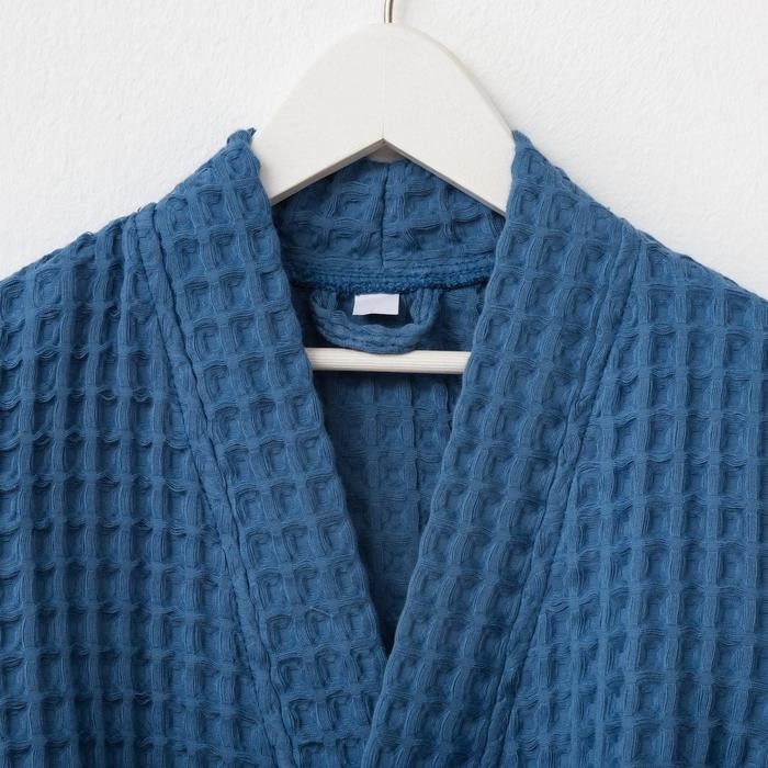Халат вафельный детский Крошка Я Boho р.34 (122-128 см) цв. синий, 100%хл, 290 г/м²