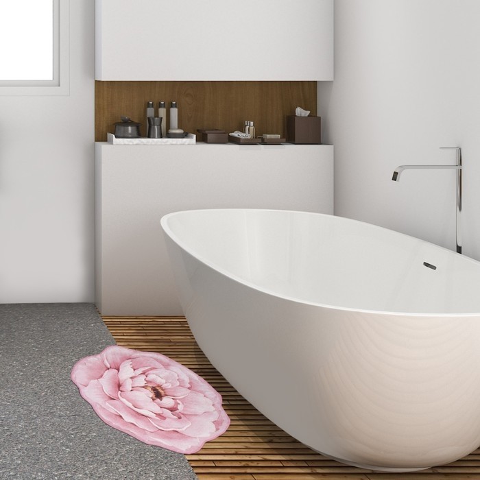 Коврик для ванной Этель Bloom with grace 67х57±2см, 100% п/э, велюр