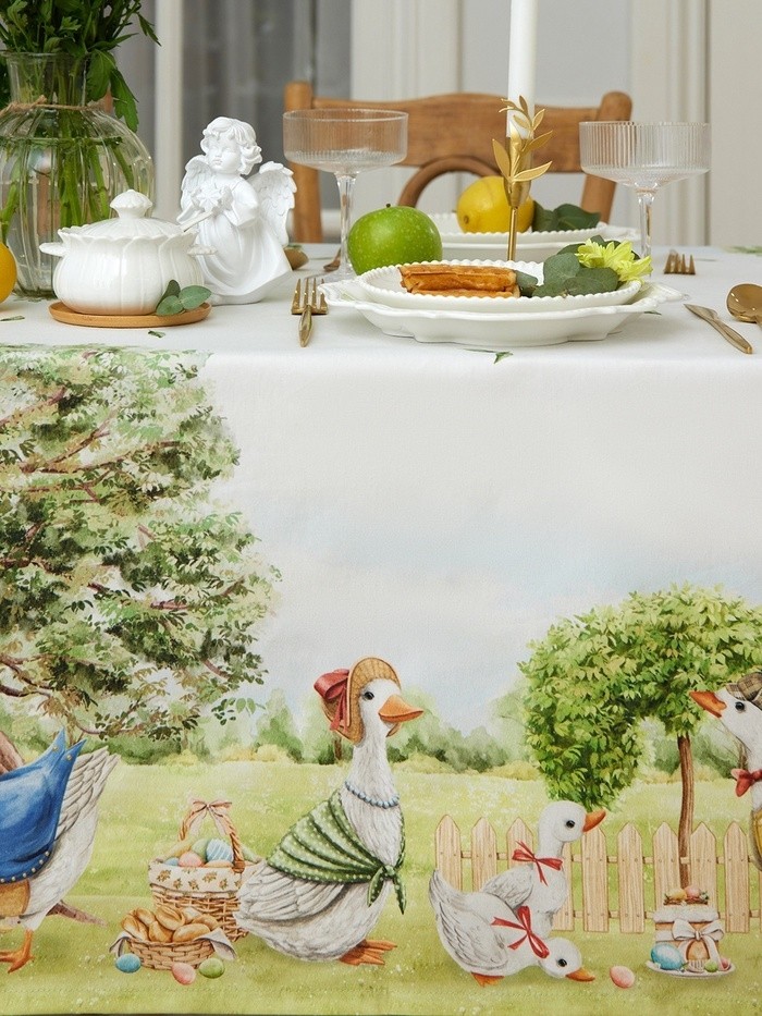 Набор столовый Family picnic, скатерть 150×220 см +/- 3 см с ВГМО, салфетки 40×40 см - 12 шт., 100% хлопок