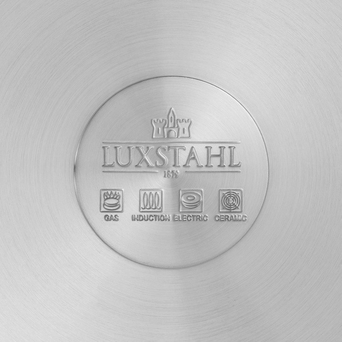 Кастрюля LUXSTAHL, 3 л, d=21.5 см, h=9.5 см, капсульное дно, индукция, нержавеющая сталь