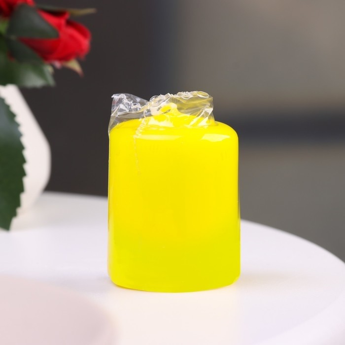 Свеча - цилиндр, 4х5см, 7 ч, 47 г, желтая (Цена за 2 шт.)