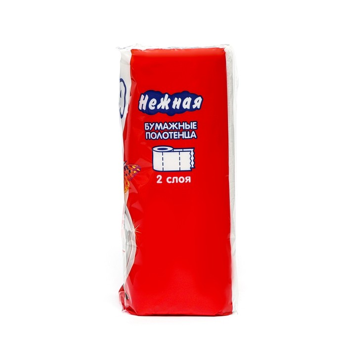 Полотенца бумажные "Нежная", 2 слоя, 2 рулона (Цена за 2 шт.)