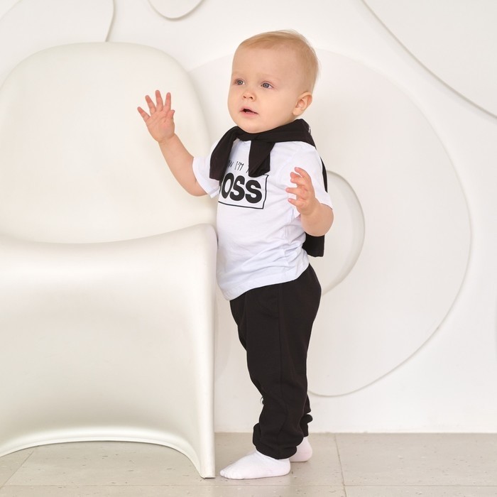 Футболка детская Крошка Я "Little Boss", цвет белый