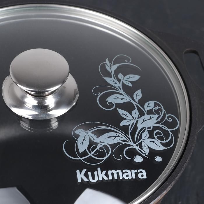 Кастрюля KUKMARA «Традиция», 3 л, 22×12.5 см, антипригарное покрытие, литой алюминий, чёрная