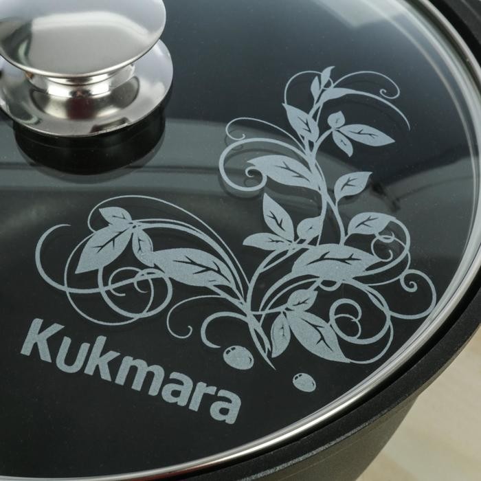 Кастрюля KUKMARA «Традиция», 3 л, 22×12.5 см, антипригарное покрытие, литой алюминий, чёрная