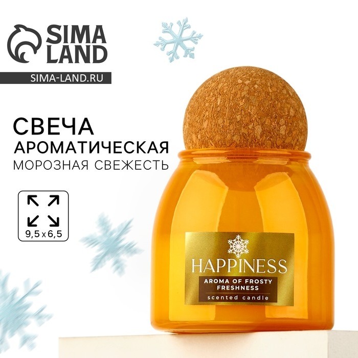 Свеча ароматическая, морозная свежесть, 9×6.5 см