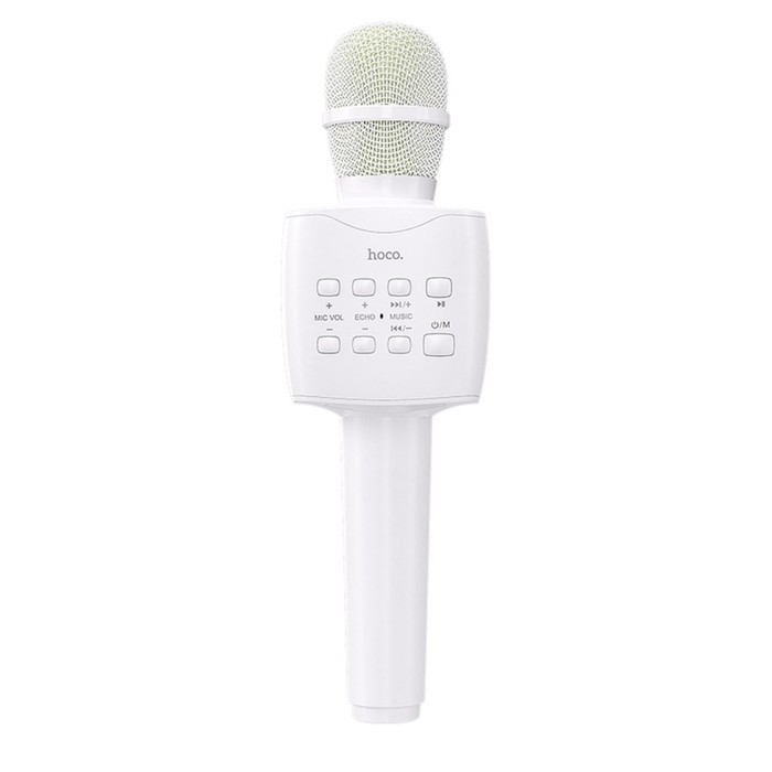 Микрофон для караоке Hoco BK5, 5 Вт, 1200 мАч, BT 5.0, microSD, USB, коррекция голоса, белый