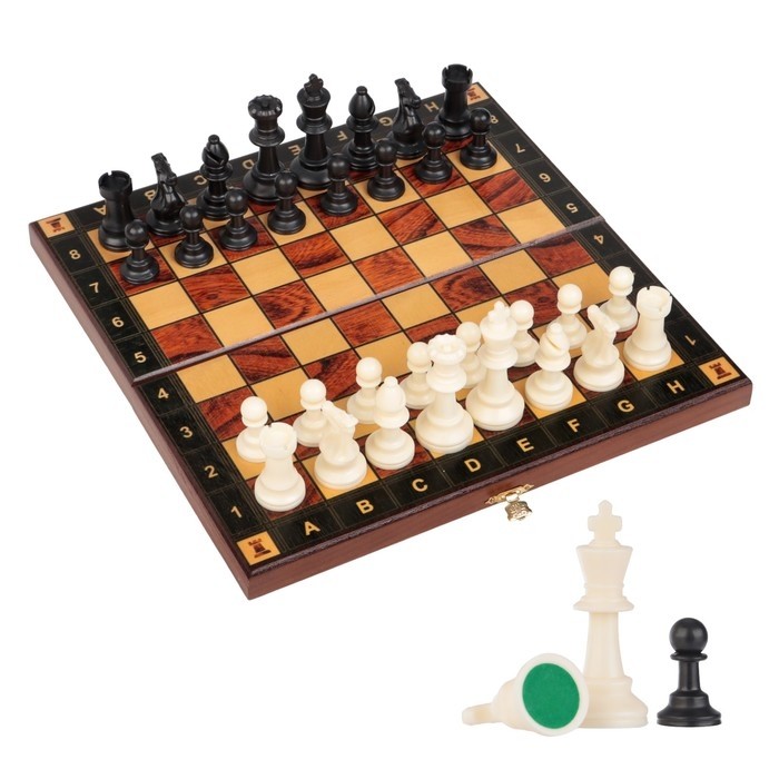 Шахматные фигуры, пластик, король h=7.5 см, пешка h=3.5 см