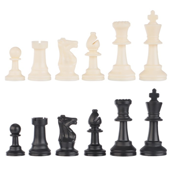 Шахматные фигуры, пластик, король h=7.5 см, пешка h=3.5 см