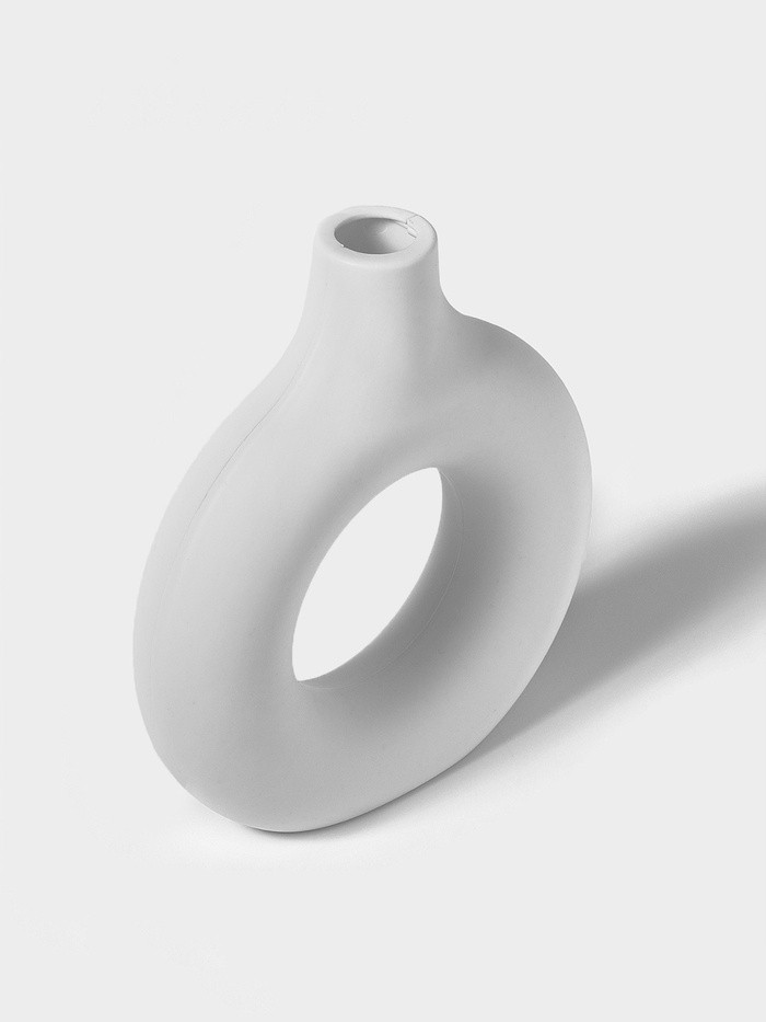 Ваза для сухоцветов Ring, пластик, 5×18×19.5 см, 600 мл, белая