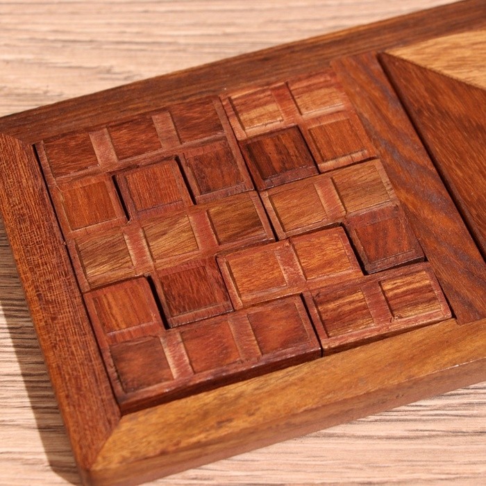 Игра настольная головоломка 3 в 1, 28.5×10.5×1 см, дерево шишам