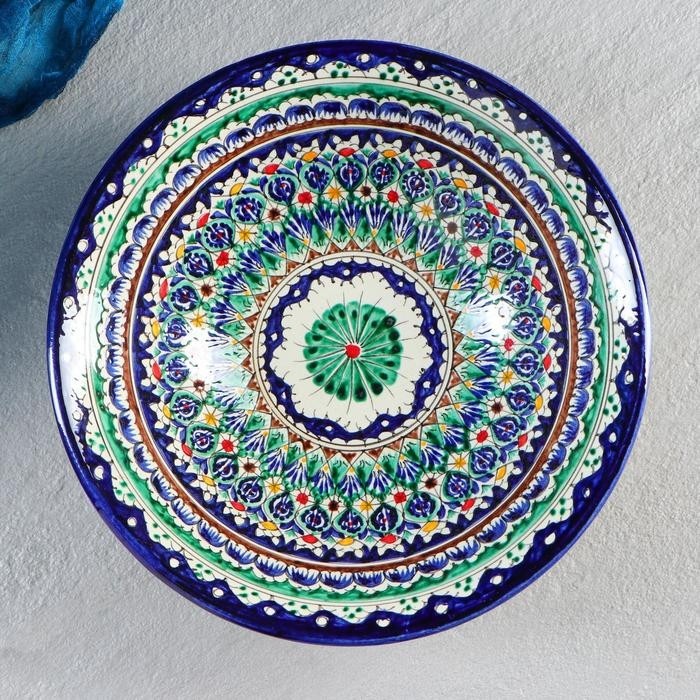 Супница Риштанская Керамика, 2,4 л, d=28 см, керамика, синяя