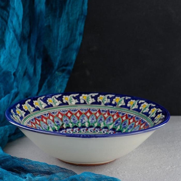 Супница Риштанская Керамика, 2,4 л, d=28 см, керамика, синяя